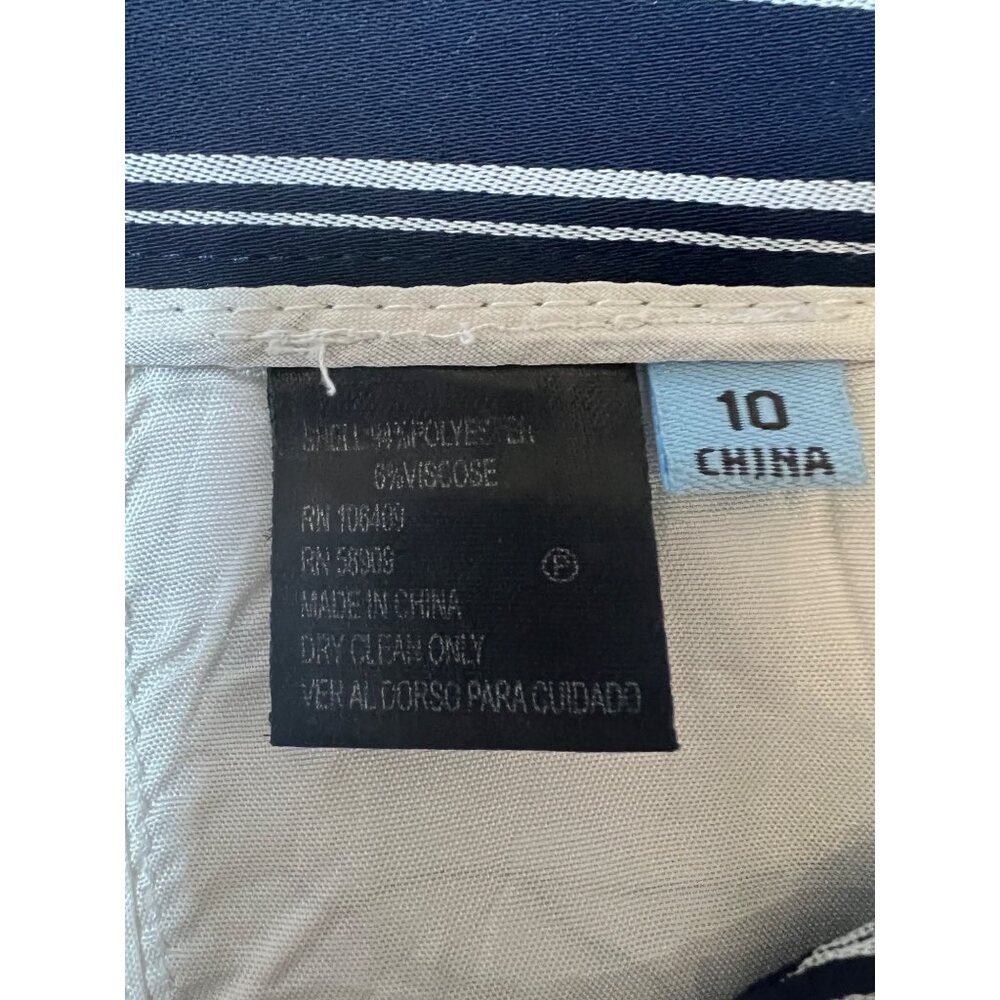 Antonio Melani Womens Striped Wide-Leg Capris Size 10 Navy & White - Picture 4 of 4